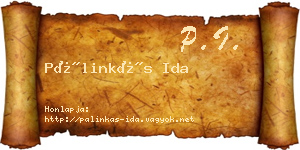 Pálinkás Ida névjegykártya